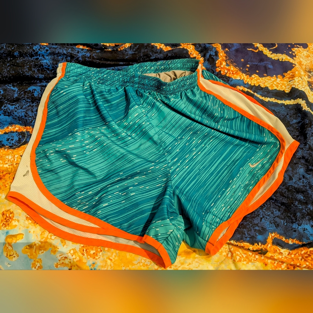 Nike Fri Fit Size Small Turquoise and Orange Running Gym Shorts